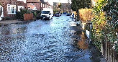 Homes evacuated as huge leak sends water shooting into the air and disrupts trams