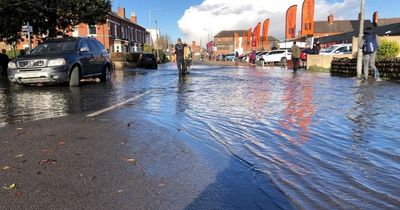 Nottingham tram network partially closed after damaged water pipe forced people to leave homes