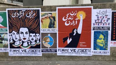 French cultural world launches poster blitz in support of Iranian women