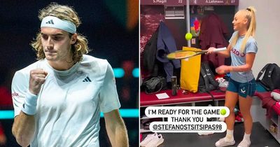 Stefanos Tsitsipas sends gift to football ace Alisha Lehmann after challenge from brother