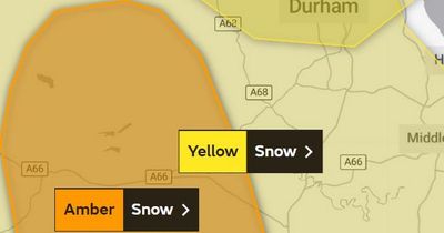 Met Office issues rare amber weather warning for snow in County Durham