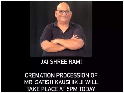 Satish Kaushik's funeral: Actor's cremation to be held at 5pm today