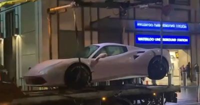 Ferrari parked in a bus stop gets towed to laughter of rush hour commuters