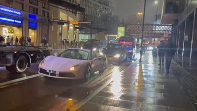 Pink Ferrari worth £175,000 towed away in central London after ‘parking in bus lane’