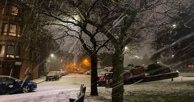 Snow blankets Glasgow tonight as wintry conditions hit the city