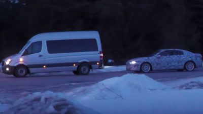 2025 Mercedes Electric Compact Prototype Spied Being Towed Away