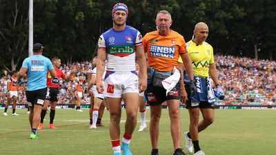 Kalyn Ponga concussed in Newcastle Knights' 14-12 NRL win over Wests Tigers as St George Illawarra defeats Gold Coast 32-18