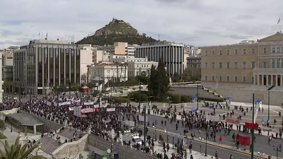 Watch from Athens as protests continue over deadly train crash