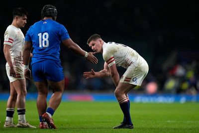 Owen Farrell reacts to England’s Twickenham hammering by France