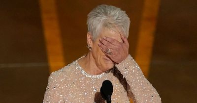 Jamie Lee Curtis sobs as she wins first Oscar and pays tribute to parents