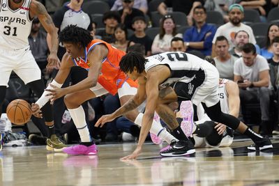 Player grades: SGA-less Thunder help the Spurs’ lottery odds in 102-90 win
