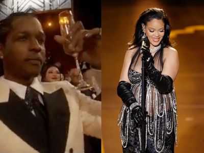 A$AP Rocky toasts Rihanna during loving moment after Oscars performance