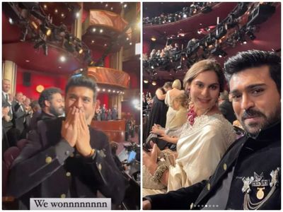 Naatu Naatu wins Oscar for Best Song: Ram Charan and Jr NTR had an EPIC reaction to MM Keeravani and Chandrabose's big win - WATCH