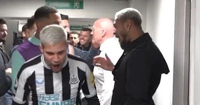 Unseen Joelinton moment as suspended Newcastle star congratulates team-mates amid Bruno celebration