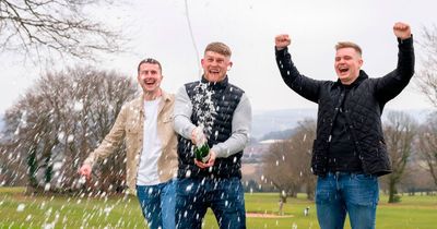 Three pals scoop £1million lottery win after creating syndicate at college