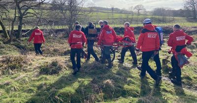 Walker taken to hospital with leg injury after falling on side of River Derwent