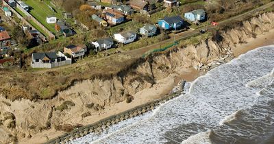 Shocking image shows extent of coastal erosion over 30 years as houses are demolished