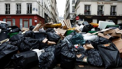 Rubbish piles up in streets of Paris as France’s pension battle enters final stretch