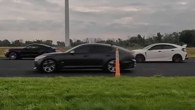 Mustang GT Drag Races Civic Type R And Stinger GT In Battle Of Tuned Cars