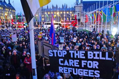 Protesters say refugees always welcome at rally against Migration Bill