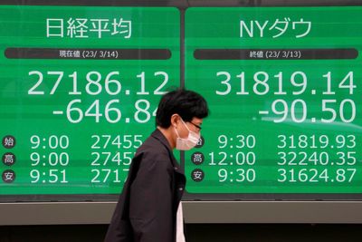 Asian shares extend losses as US banking worries persist