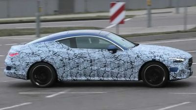 Mercedes CLE Coupe Spied In Traffic With Less Camouflage