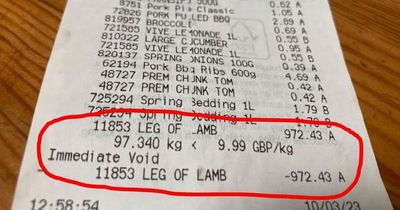 Aldi shopper confused as £1,000 leg of lamb 'bigger than a man' added to bill