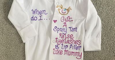 Kids clothing boss slams ‘touchy snowflakes’ offended by babygrow design featuring fake tan, false eyelashes and lip filler