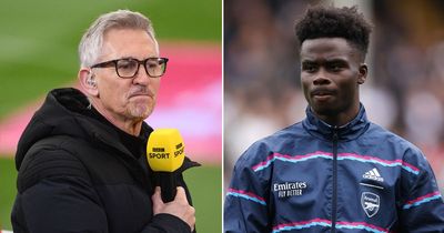 Gary Lineker hails "incredibly impressive" Bukayo Saka after Arsenal star wins award