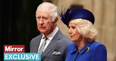 Lip reader reveals Camilla's seven-word plea to King Charles after nearly losing hat