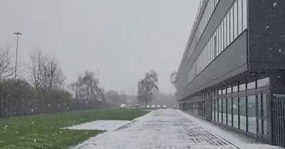 'Thundersnow' and 'insane' hail hits parts of Greater Manchester covering roads in minutes in sudden storm