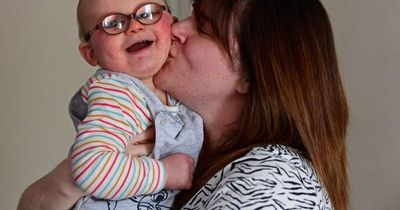 The adorable moment baby sees his mum for the first time after sight saving surgery