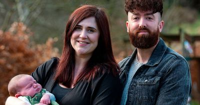 Mum gives birth to 12lb baby girl at home as friend jokes tot born in school uniform