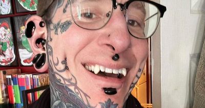 'I've tattooed most of my body and now have vampire teeth which took 15 minutes to do'