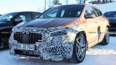 Mercedes-AMG GLA 45 Facelift Spied Up Close Showing More Details