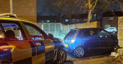 Suspect who crashed 'stolen' Renault Twingo into wall 'not the smartest' say Greater Manchester Police