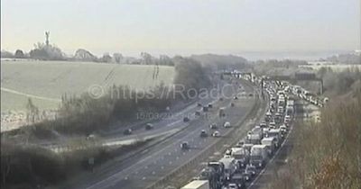 Police statement as huge 15-vehicle pile-up shuts M1 motorway near Garforth