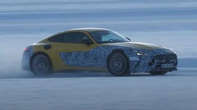 New Mercedes-AMG GT Coupe Spied Snow Dancing In Front Of Camera