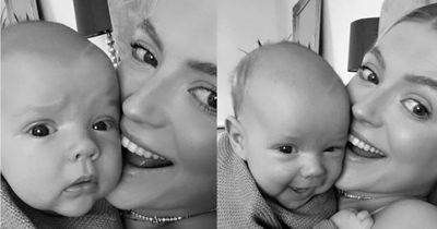 New mum Lucy Fallon told to 'stop it' as she shares smiling snap with baby son