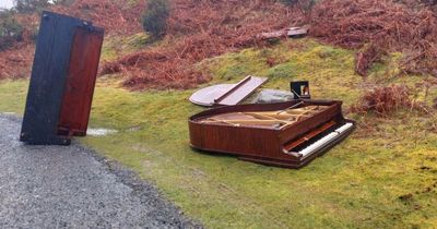 Walkers shocked to find two pianos fly-tipped at popular Brecon Beacons beauty spot