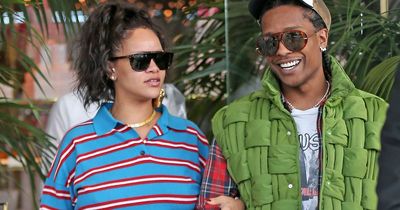 Rihanna gives a peak at bare baby bump in crop top on romantic outing with ASAP Rocky