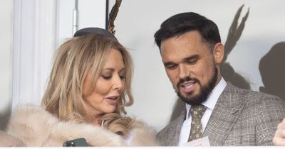 Carol Vorderman reacts to Gareth Gates 'affair' rumours after they are spotted at Cheltenham Festival