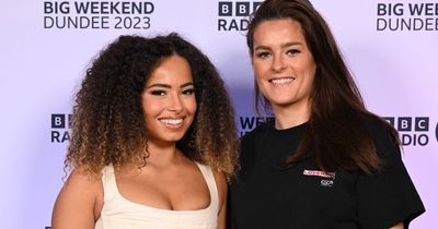 Amber Gill dons quirky cut out trousers during red carpet debut with footballer girlfriend