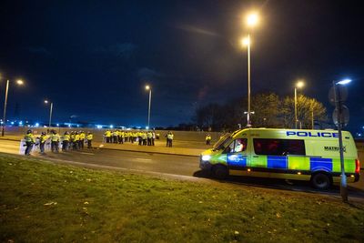 Refugees targeted outside protest hotel