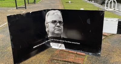 Image of Everton chairman Bill Kenwright removed from Goodison Park is found in canal
