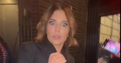 Cheryl looks terrified as she's 'startled' by fan at 2:22: A Ghost Story stage door in London