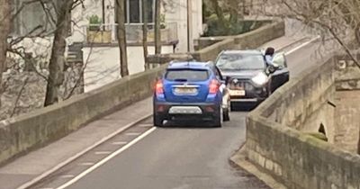 Drivers locked in heated standoff on narrow Leeds bridge in rush hour row