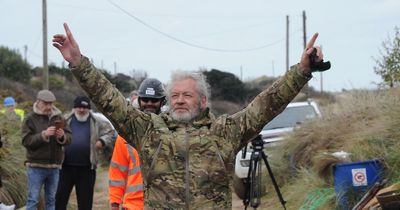 Soldier's joy as he saves beloved home by moving it away from crumbling cliff edge