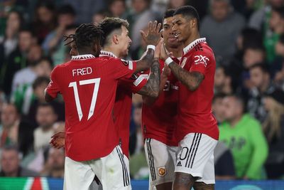 Marcus Rashford scores as Man United beat Real Betis to continue treble trophy hunt