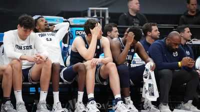 College Basketball World Reacts to Utah State Cheerleader Shown Crying on TV—Twice